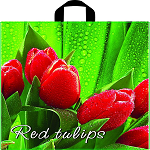 Пакет с петлевой ручкой "Красные тюльпаны" 