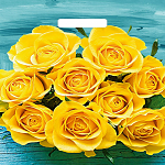 Пакет с вырубной ручкой "Жёлтые розы"
